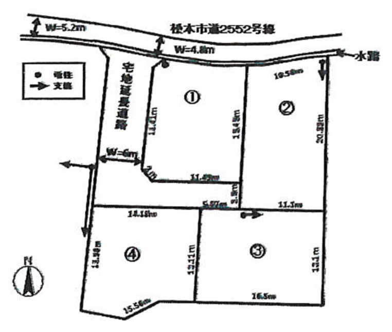 松本市里山辺の分譲地(区画図)