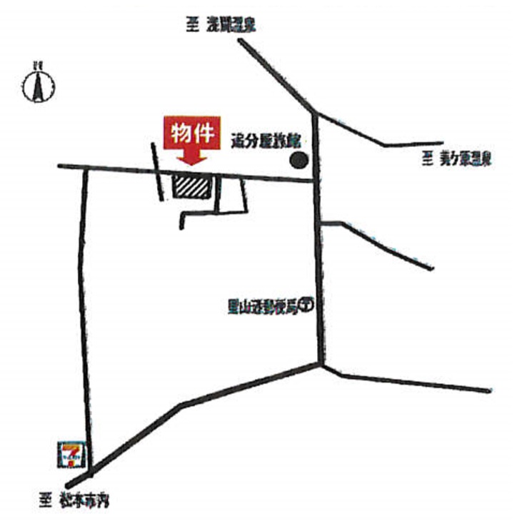 松本市里山辺の分譲地(略地図)