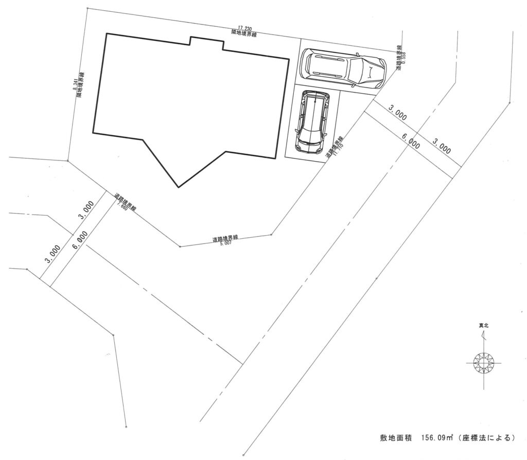 松本市村井の建売リミックスハウス(区画図)