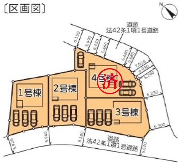クレイドルガーデン島内1～3号棟区画図