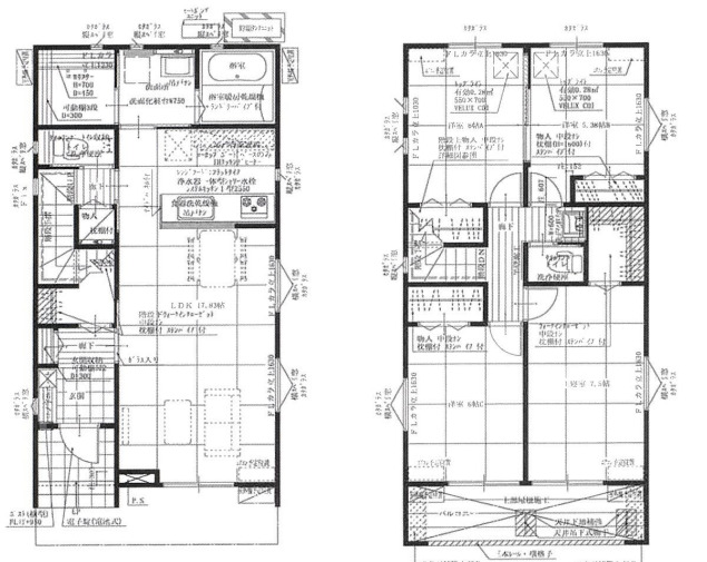 2階に洋室が4部屋ある松本市島内新築建売住宅の間取図