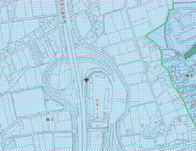 松本IC付近の市街化調整区域を示す地図