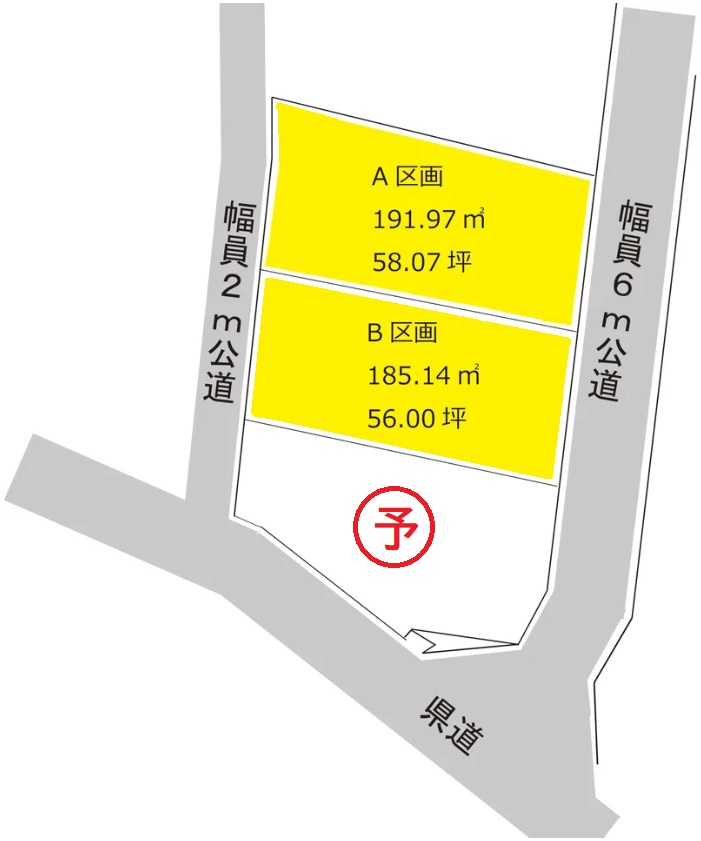 松本市里山辺分譲地区画図