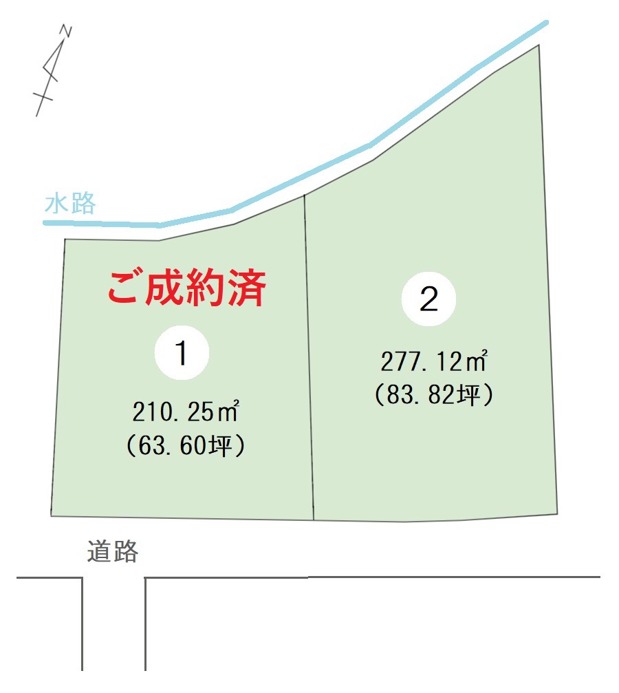 H.I.C不動産島内分譲地区画図①ご成約