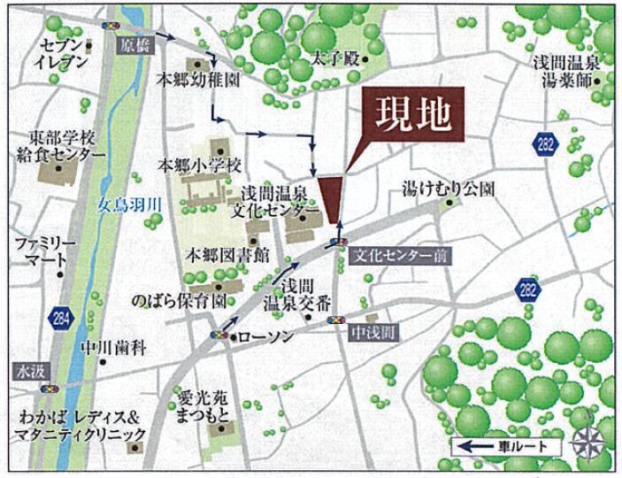 松本市浅間温泉建売分譲住宅現地案内図