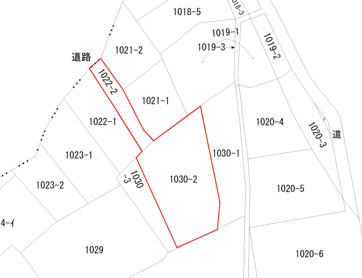 松本市中山売り土地公図